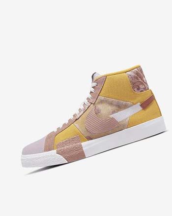 Nike SB Zoom Blazer Mid PRM Dorados Blancos | MX 2754